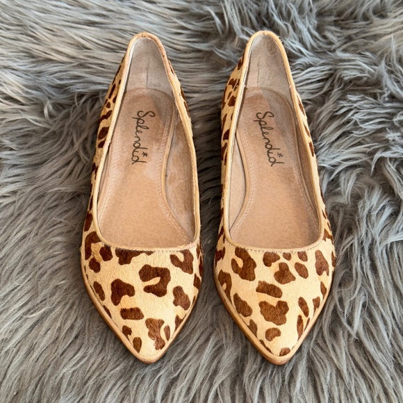 Splendid Shoes - Anthropologie Splendid Calf Hair Leopard Print Pointed Toe Flat Size 6.5